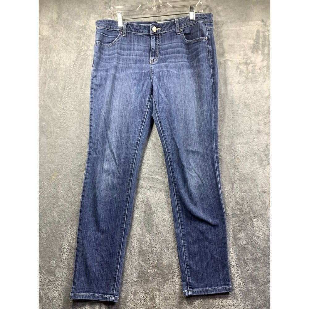 Simply Vera Blue Straight Jeans For Women Size 12 (883)
